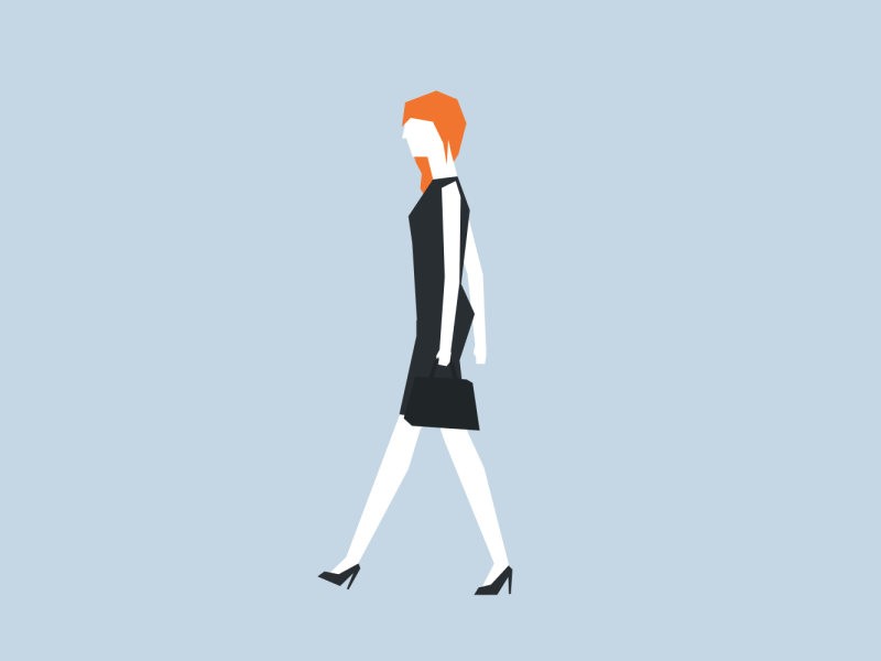 Office Lady Walk Cycle 2 2d animation after effects animation frame by frame motion design