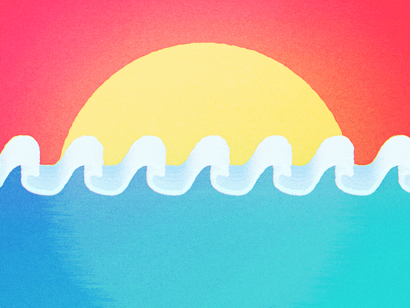Waves after effects animation beach motion design summer sun wave