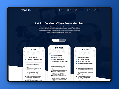 Video Production Subscription Sales Page photoshop sales page webdesign