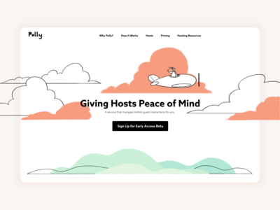 Polly Landing Page airbnb branding desktop illustration landingpage travel ui ux website