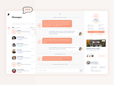Polly Dashboard agents airbnb chat conversations dashboard design desktop figma guests handdraw hosting hosts interface productdesign travel ui ux