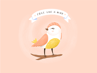 Free Like a Bird bird design drawing fly free illustration procreate