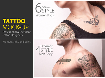 Body Tattoo Mock up body body tattoo branding design logo men mock up mock up mockup presentation tato woman body