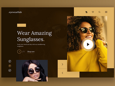 Sunglasses Website Landing Page design ui uidesign uiux userexperience userinterface ux uxdesign webdesign