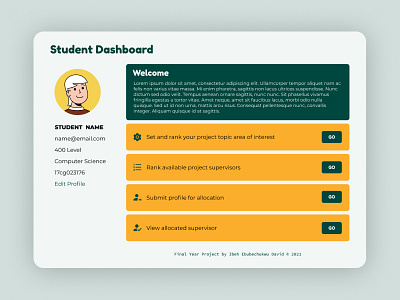 Student Dashboard dashboard design desktop figma ui