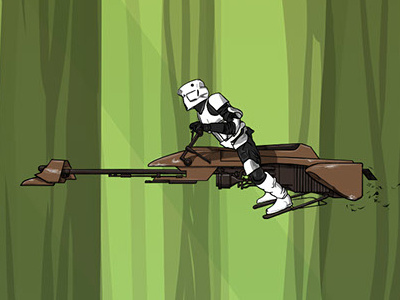 Star Wars Wallpaper Scout Trooper Speederbike