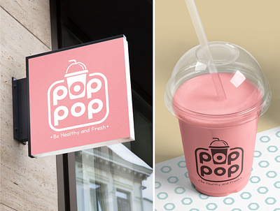 Pop Pop branding design drink illustration logo logo design logo drink logo minuman logos logotype vector