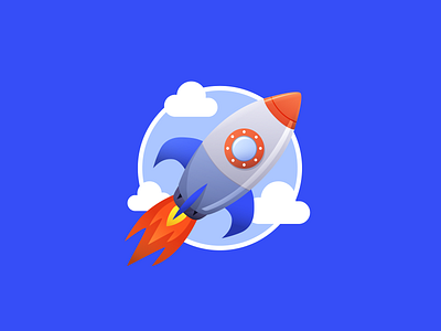 Rocket Badge emoji figma illustration rocket sky vector