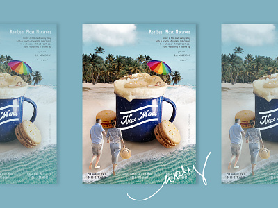 Rootbeer Float Macarons Ads branding design digital imaging digitalart