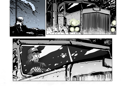 Sequential art art comic comics digital2d drawing illustration truck winter