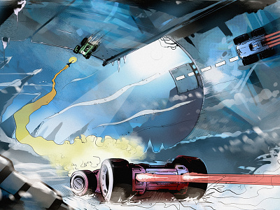 GRIP: Combat Racing color comic comics concept concept art draw drawing illustration ink sketch video art video game art
