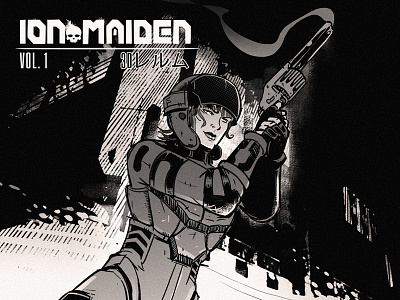 ION MAIDEN - final art black book characters comic comics concept cyberpunk draw drawing girl graphic illustration ink novel video game white woman