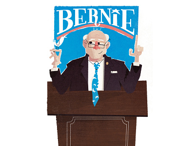 Bern bernie bernie sanders bird figure glasses illustration lettering nose podium politician politics portrait portrait art speech suit tie