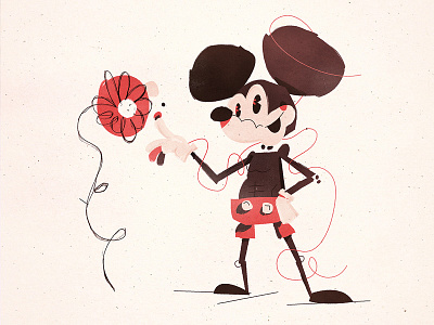 Mickey Mouse adobe illustrator animal character character design disney fan art flower illustration illustrator mickey mickey mouse mouse rat rodent