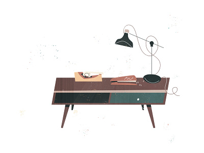 Coffe Table coffee icon illustration lamp mid century modern midcentury midmod simple stapler table tablet tape