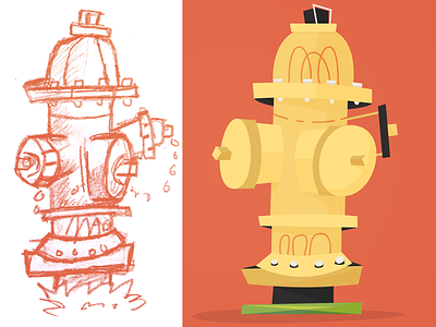 Wonky Hydrant city fire fire hydrant hydrant illustration perspective silly wonky