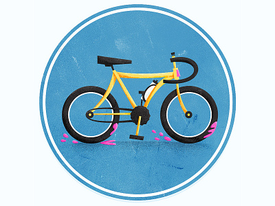 Bicycling badge bicycle bike biking exercise icon illustration mud water bottle