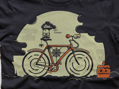Shirt for Sale - Cotton Bureau bike fixed gear fixie halloween hipster illustration moon pumpkin shirt spooky tshirt