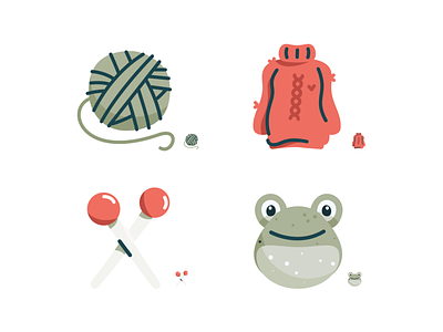 Ravelry Icon Set crochet emoji emoji set frog icon set iconography icons icons set illustration knitting pencil sweater yarn