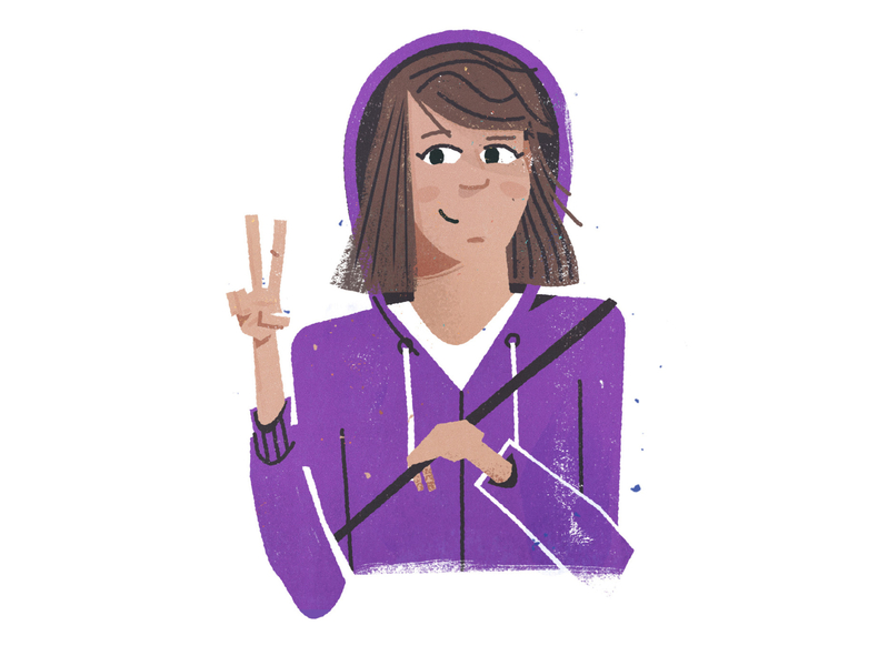 Mograph Mentor Nidia avatar avatars character character design hood hoodie illustration peace sweatshirt