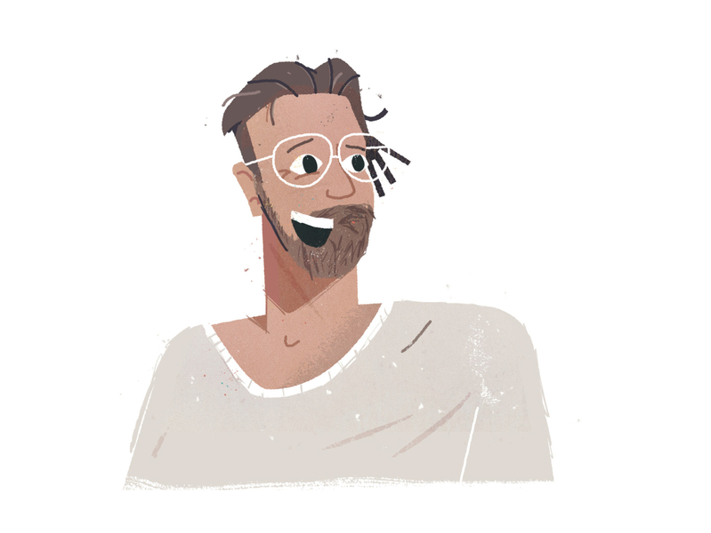 Mograph Mathijs avatar avatars beard character glasses headshot illustration illustration art portrait sweater