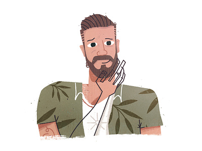 Mograph Mentor Colin avatar avatars beard character character design floral flowers headshot illustration