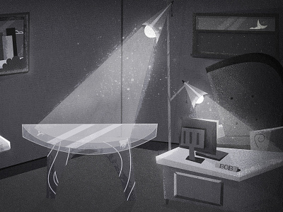 Black and white close up desk dust film noir furniture illustration lighting living room table texture