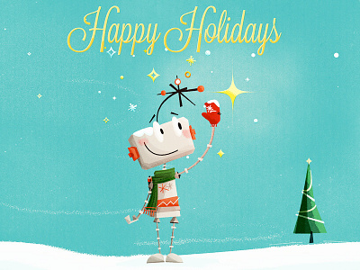 Wagepoint Christmas character christmas digit holiday illustration robot wagepoint