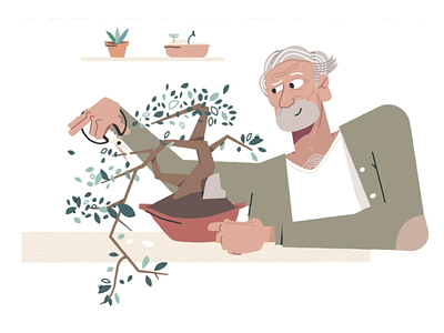 Bonsai bonsai cutting home hygge old man plant plants scissors senior succulent succulents sweater tree trees wrinkle