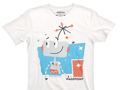Wagepoint Shirts! 4 color illustration midcentury retro robot screen print shirt tshirt