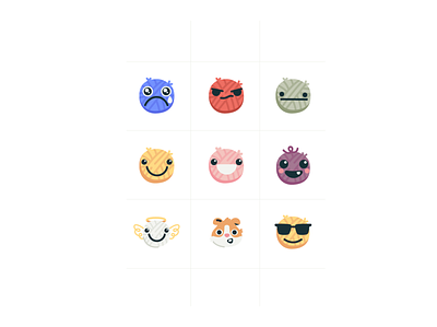 Ravelry emojis angel character characters cool crafts crafty cute diy emoji emojis expression illustrator knit knitting ravelry smile smiley ui vector