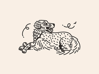 wicket tattoo animal bandana character dog golden golden retriever illustration ink line work minimal simple tattoo tongue