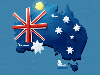 Australia australia cloud country flag illustration map sun