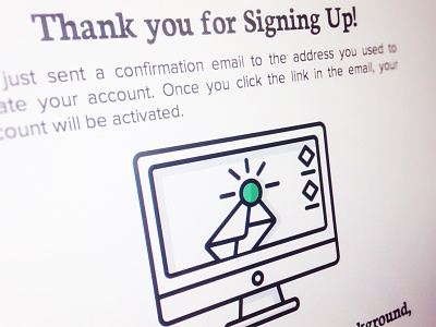 Thank You Page icon illustration imac minimal sign up simple thank you web website