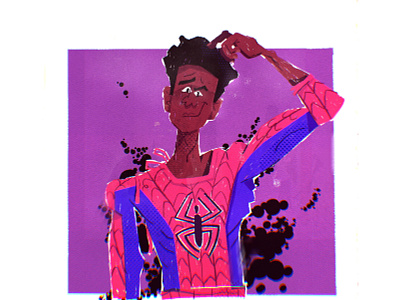 Miles character character design illustration illustrator marvel mile spider spider-man spiderman spiderverse vector
