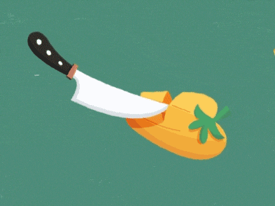 Knife n Pepper Animated animation cut food illustration kitchen knife mograph motion pepper swing