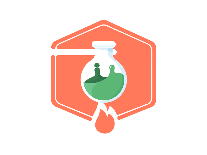 Science Badge tests badge erlenmeyer erlenmeyer flask flask icon illustration minimal science simple