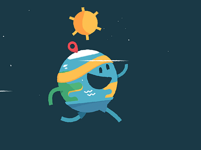 Earth Day Run Cycle Still character earth earth day globe illustration run sun