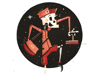 Skullboy Contact Illustration character contact creep illustration mail mailman skeleton ups