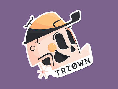 trzown stickers character skeleton skull stickers vector