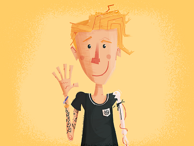 selfie character hairlol illustration selfie skeletonarm tattoo