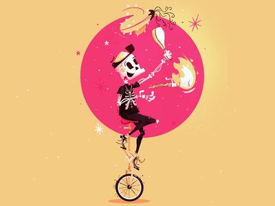 Skülboy Unicycle balance bicycle bike character circus juggle skeleton skull unicycle