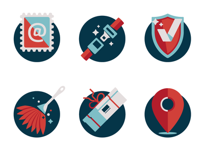 Red icons (and blue!) by Kirk! Wallace - Dribbble