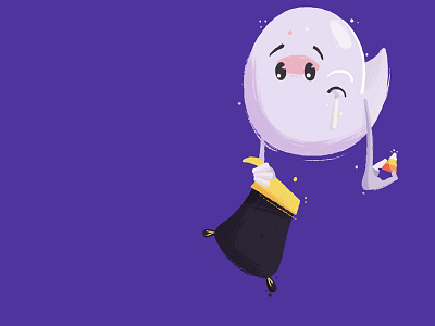 Sad ghost candy character facebook ghost halloween illustration sad