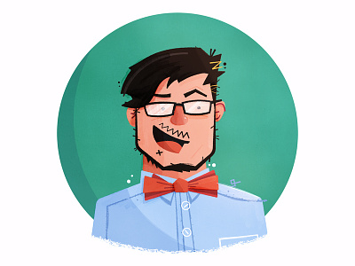 Max - MyTransHealth Portrait avatar bow tie bowtie character glasses illustration portrait