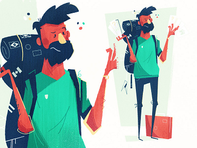 Traveling character backpack beard boston character luggage massachusetts travel traveler traveling
