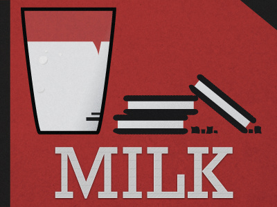 Milk & Cookies book cookies crumbs food glass illustration illustrator milk noise oreos red texture vector vintage