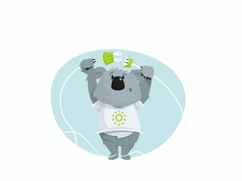 Koala Connect bear character connect ears electricity happy internet koala mascot wifi