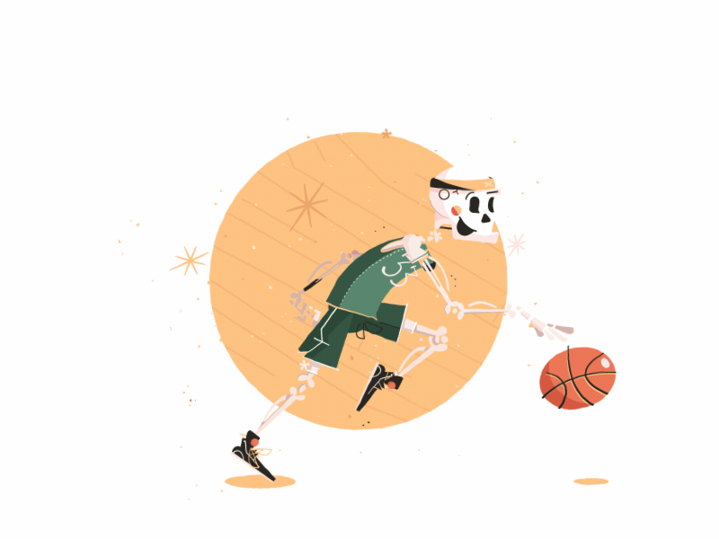 Skullboy dribbble loop basketball boston cycle dribble illustrator loop massachusetts skeleton sports walk cycle