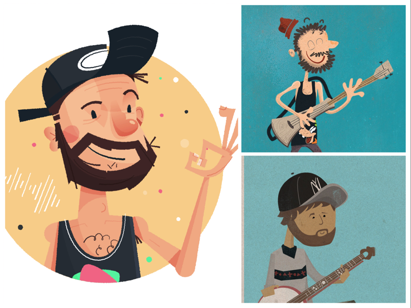 Progress beard character character design hat portrait process progress tank top wip work in progress